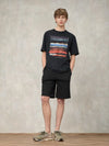 Bermuda Uomo Blauer Summer 26SBLUP05244 con coulisse e logo – Nero