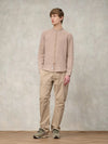 Blauer Camicia Uomo in Lino Tinto Capo Call Dyed 26SBLUS01126 Beige Natural