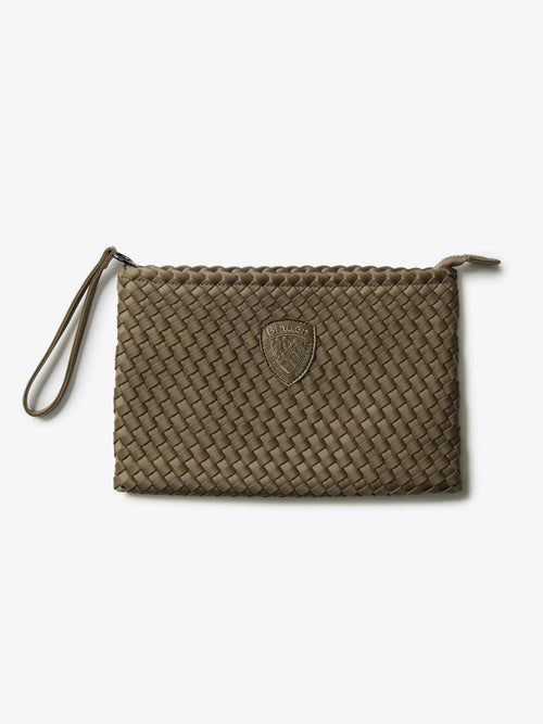 Blauer pochette donna intrecciata in neoprene militare con laccetto