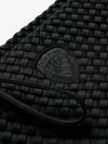 Blauer pochette donna intrecciata in neoprene nera con laccetto
