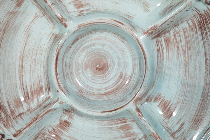 Biscottini Biscottini Antipastiera Centro Tavola Ceramica Bassano Shabby 38x38x6 Fatta a