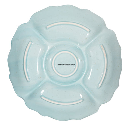 Biscottini Biscottini Antipastiera Centro Tavola Ceramica Bassano Shabby 38x38x6 Fatta a