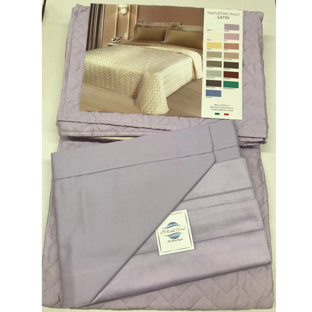 Completo Lenzuola Matrimoniale Botticelli Home Satin in Raso di Cotone