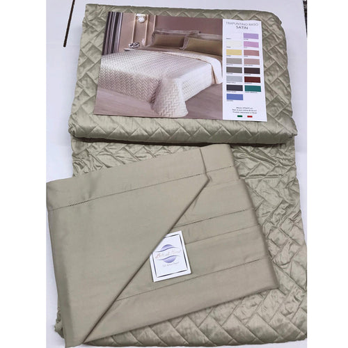 Completo Lenzuola Matrimoniale Botticelli Home Satin in Raso di Cotone