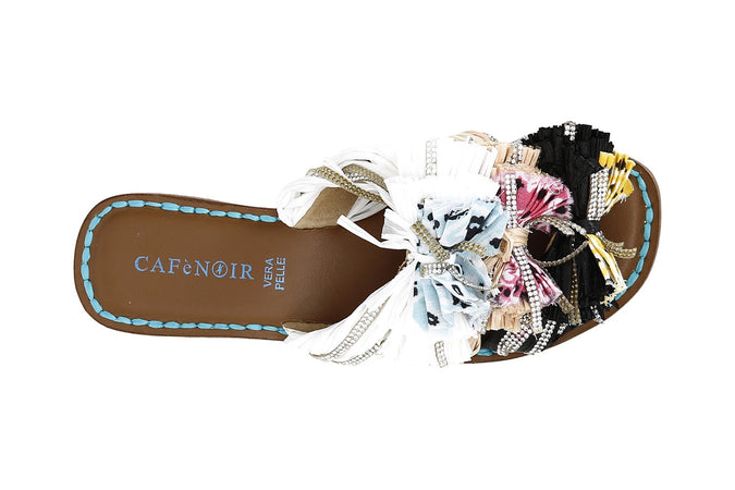 CIABATTA TRIPLO FIOCCO IN RAFFIA MULTICOLOR