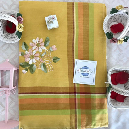 Servizio da Tavola Botticelli Home X 6 Persone in Misto Lino Ricamato a Mano Margherita