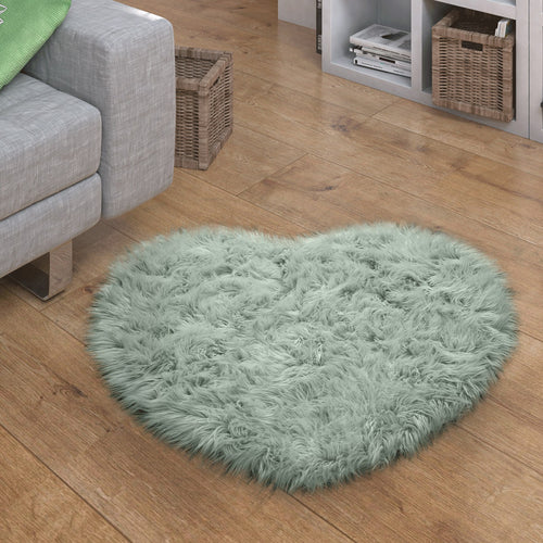 Tappeto in ecopelliccia a Forma di Cuore Tinta unita Colori Assortiti
