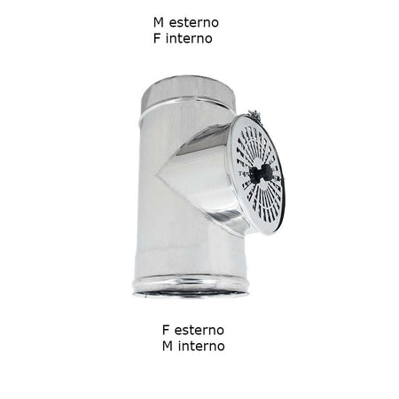Modulo di compensazione inox a 90° doppia parete Di 130 - De 180 mm
