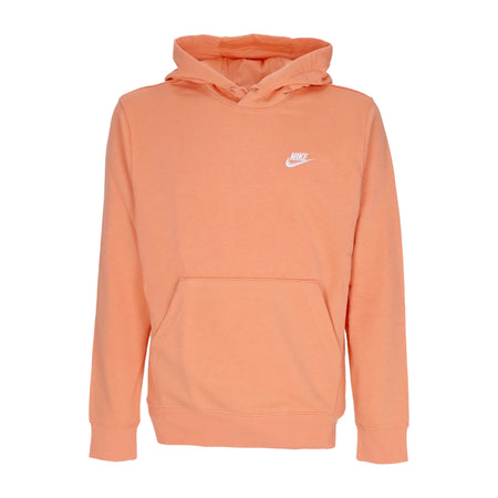 Nike Felpa Leggera Cappuccio Uomo Sportswear Club Hoodie Orange Trance/orange Trance/white da uomo