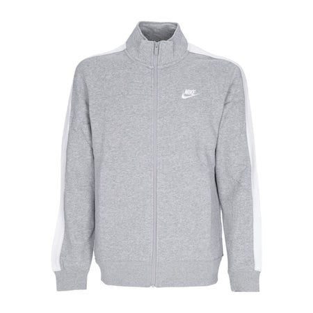 Nike Felpa Collo Alto Uomo Sportswear Club Bb Track Jacket Dk Grey Heather/white da uomo