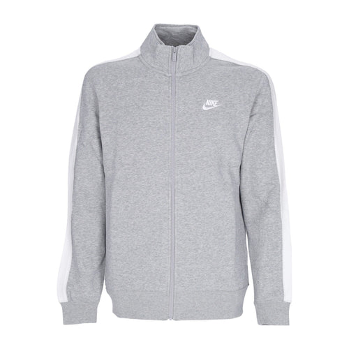 Nike Felpa Collo Alto Uomo Sportswear Club Bb Track Jacket Dk Grey Heather/white da uomo