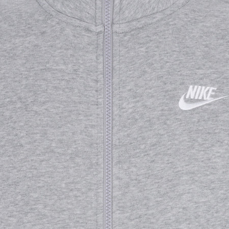 Nike Felpa Collo Alto Uomo Sportswear Club Bb Track Jacket Dk Grey Heather/white da uomo