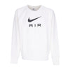 Nike Felpa Leggera Girocollo Uomo Sportswear Air French Terry Crew White/black da uomo