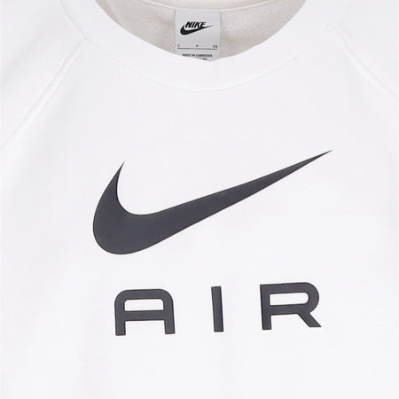 Nike Felpa Leggera Girocollo Uomo Sportswear Air French Terry Crew White/black da uomo