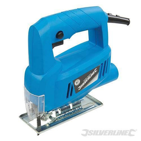 Seghetto alternativo da traforo elettrico legno platica ferro 350 W con piastra Silverline