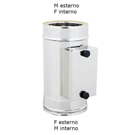 Modulo raccolta incombusti inox doppia parete Di 130 - De 180 mm