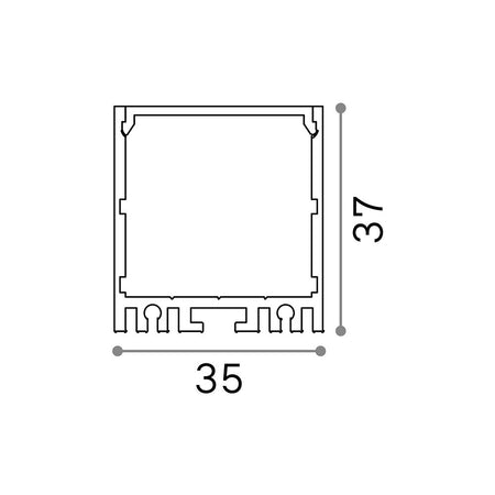 Profilo Trimless Vision Alluminio Bianco 300Cm