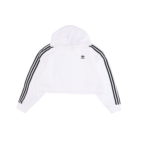 Adidas Felpa Cappuccio Corta Donna Short Hoodie White da donna