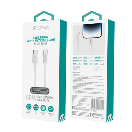 CAVO DEVIA TYPE-C A TYPE-C 60W NYLON