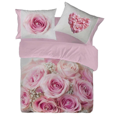 Completo Lenzuola Copriletto Matrimoniale Botticelli Home in Stampa Digitale 4D Bouquet