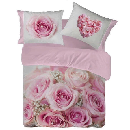 Completo Lenzuola Copriletto Matrimoniale Botticelli Home in Stampa Digitale 4D Bouquet