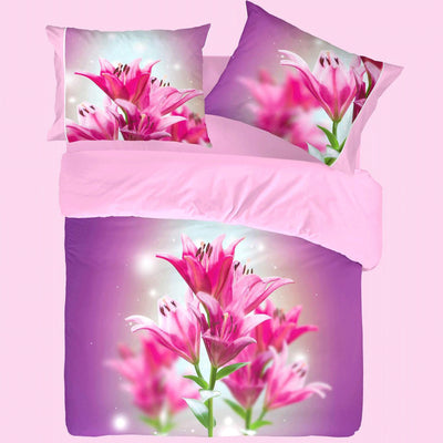 Completo Lenzuola Copriletto Matrimoniale Botticelli Home in Stampa Digitale 4D Lily