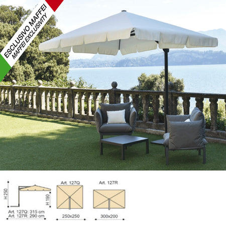 Ombrellone Laterale da esterno Retrattile con volanti Varie Dimensioni California Maffei