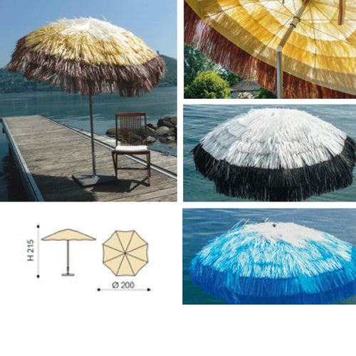 Ombrellone di Design in Rafia Vari Colori Tulum Maffei