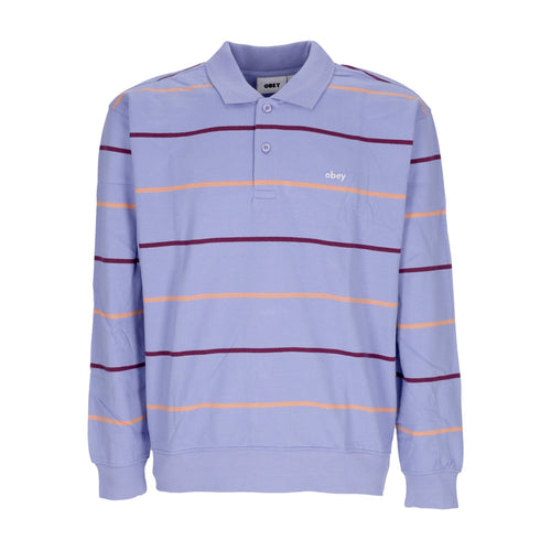 OBEY Polo Manica Lunga Uomo Complete Polo Sweatshirt Specialty Fleece Digital Violet Multi da uomo