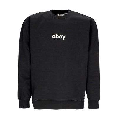 OBEY Felpa Girocollo Uomo Lowercase Crew Specialty Fleece Black da uomo