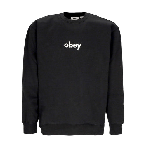 OBEY Felpa Girocollo Uomo Lowercase Crew Specialty Fleece Black da uomo