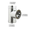 Raccordo inox Di 150 - De 200 mm a tee T doppia parete