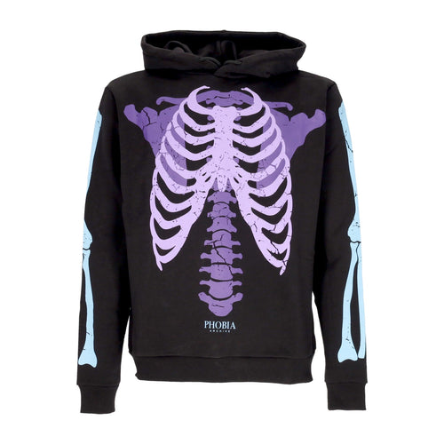 PHOBIA Felpa Leggera Cappuccio Uomo Bones Hoodie Black/blue/lilac da uomo