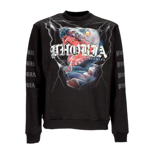 PHOBIA Felpa Leggera Girocollo Uomo Snake Crewneck Black da uomo