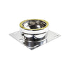 Piastra di base inox doppia parete con spurgo Di 250 - De 300 mm