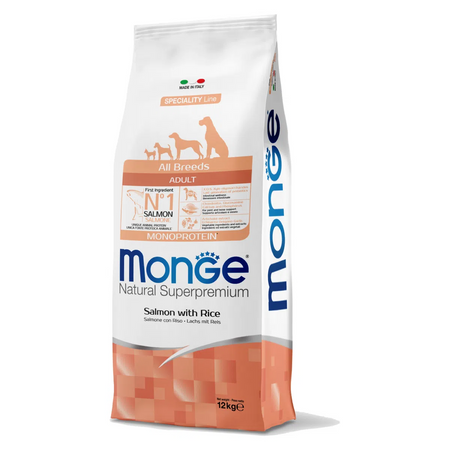 Monge Speciality Line Monoprotein secco Cani Adulti salmone e riso