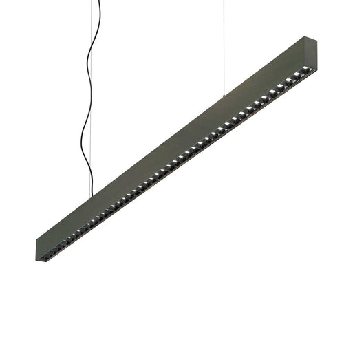 Lampada Lineare Office Alluminio Nero Led 30W 4000K Luce Naturale