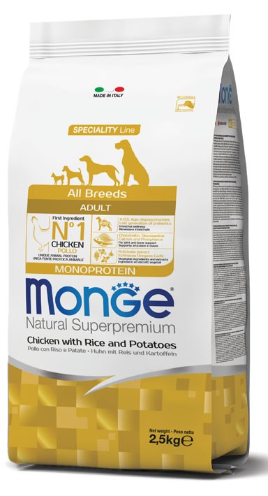 Monge Speciality Line Monoprotein secco Cani Adulti pollo riso e patate