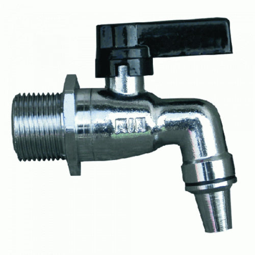 Rubinetto a sfera drop olio 1/2 cromato x fusti olio con beccuccio fino