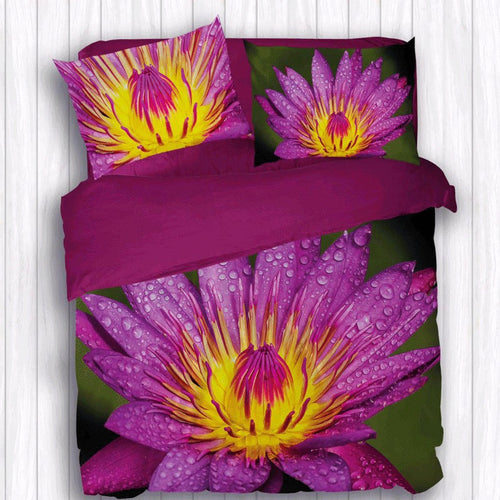 Completo Lenzuola Copriletto Matrimoniale Botticelli Home in Stampa Digitale 4D Ninfea