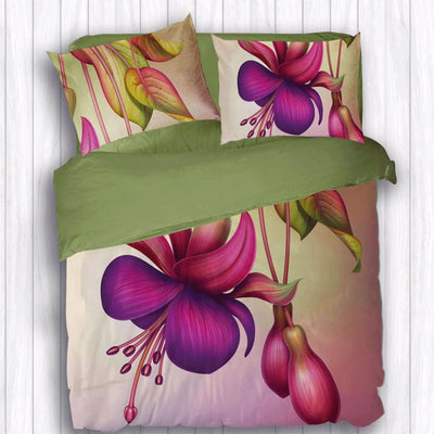 Completo Lenzuola Copriletto Matrimoniale Botticelli Home in Stampa Digitale 4D Fuchsia