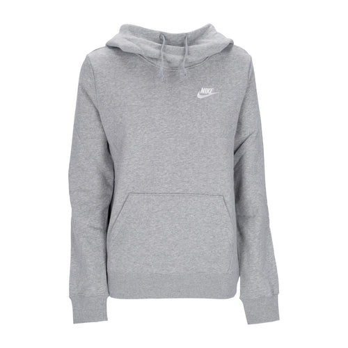 Nike Felpa Cappuccio Donna W Sportswear Club Fleece Funnel-neck Hoodie Dk Grey Heather/white da donna