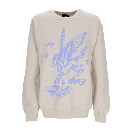 OBEY Felpa Girocollo Donna Pegasus Old School Crew Sand da donna