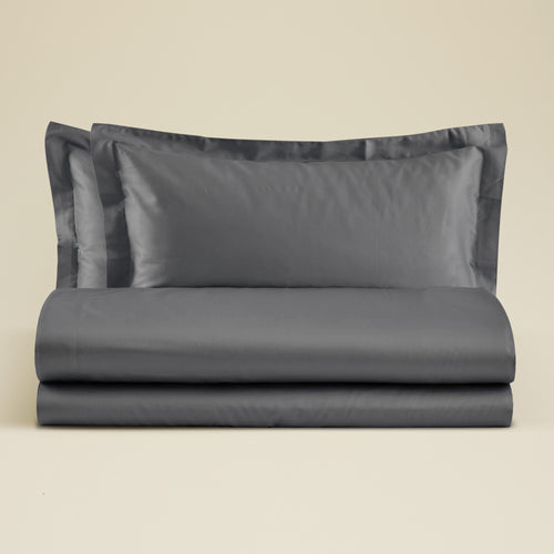 Completo Lenzuola Matrimoniale in Raso di Cotone Ametista