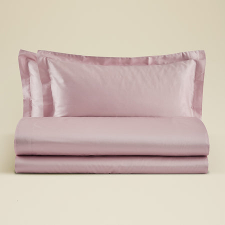 Completo Lenzuola Matrimoniale in Raso di Cotone Ametista