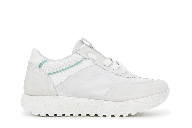 SNEAKERS IN TESSUTO E PELLE