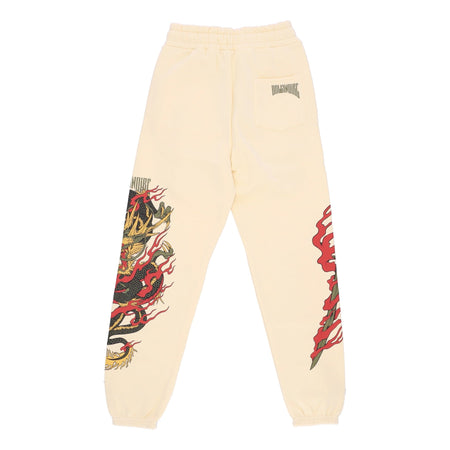 DOLLY NOIRE Pantalone Tuta Felpato Uomo Ryu Dragon Sweatpants Beige da uomo