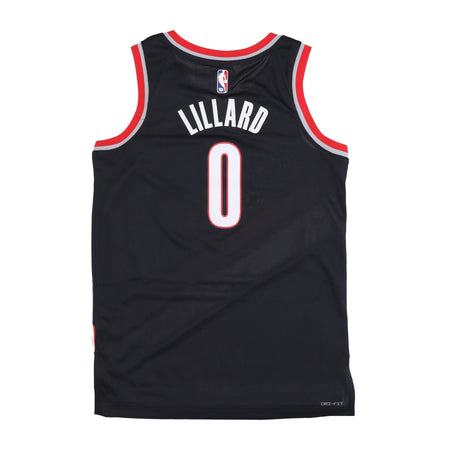 NIKE NBA Canotta Basket Uomo Nba Dri Fit Swingman Jersey No 0 Damian Lillard Porbla Black da uomo