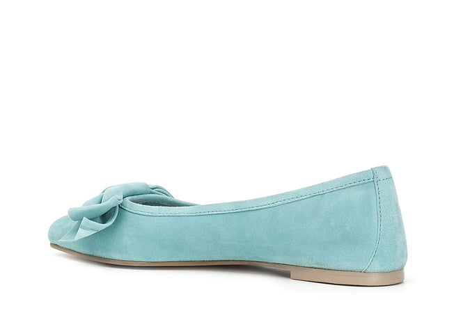 BALLERINA IN PELLE SCAMOSCIATA CON FIOCCO