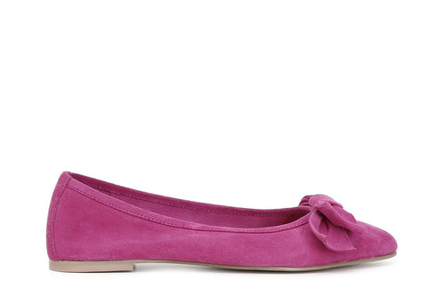 BALLERINA IN PELLE SCAMOSCIATA CON FIOCCO